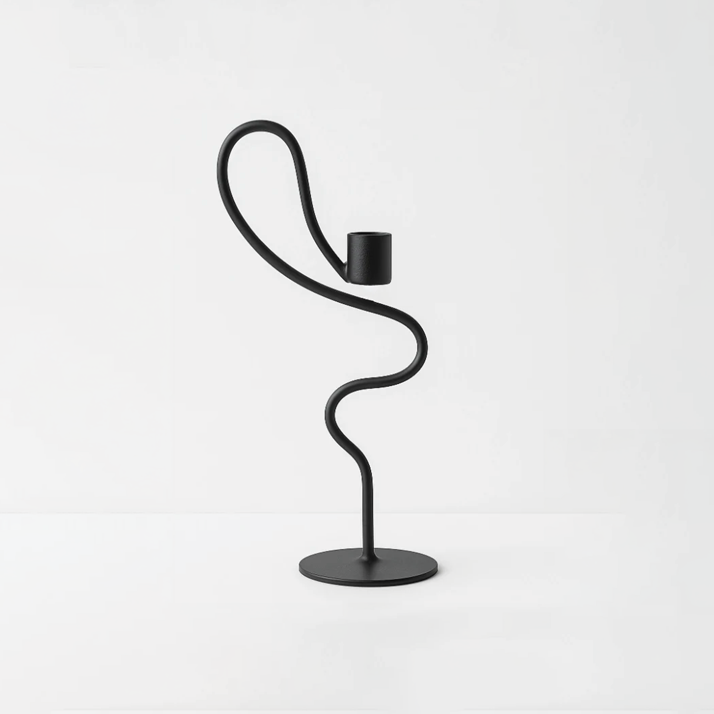 Rivulet Lumina – Flowing Curve Taper Stand in Deep Onyx