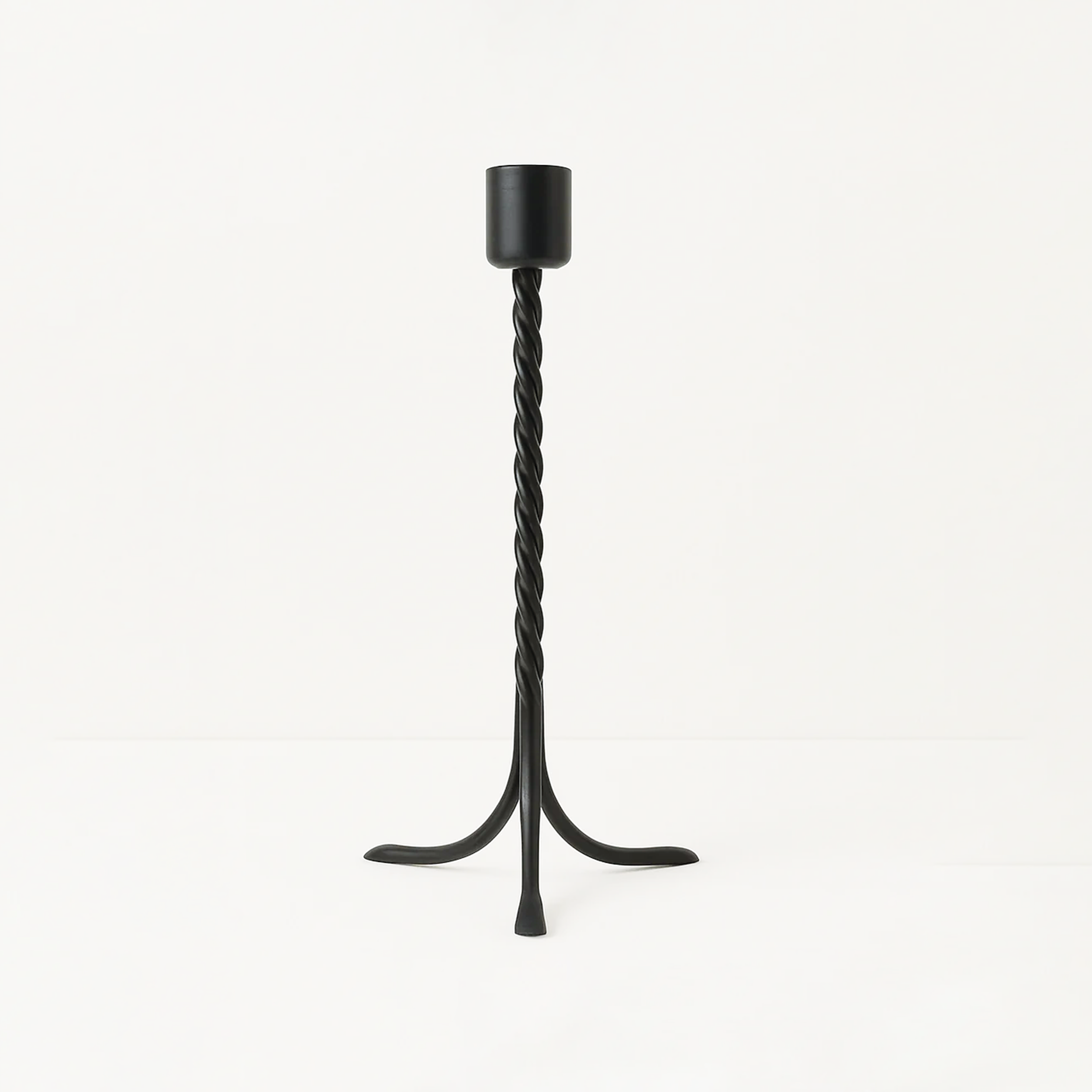 OBSIDIAN TWIST - TWISTED METAL CANDLE HOLDER IN SHADOW BLACK