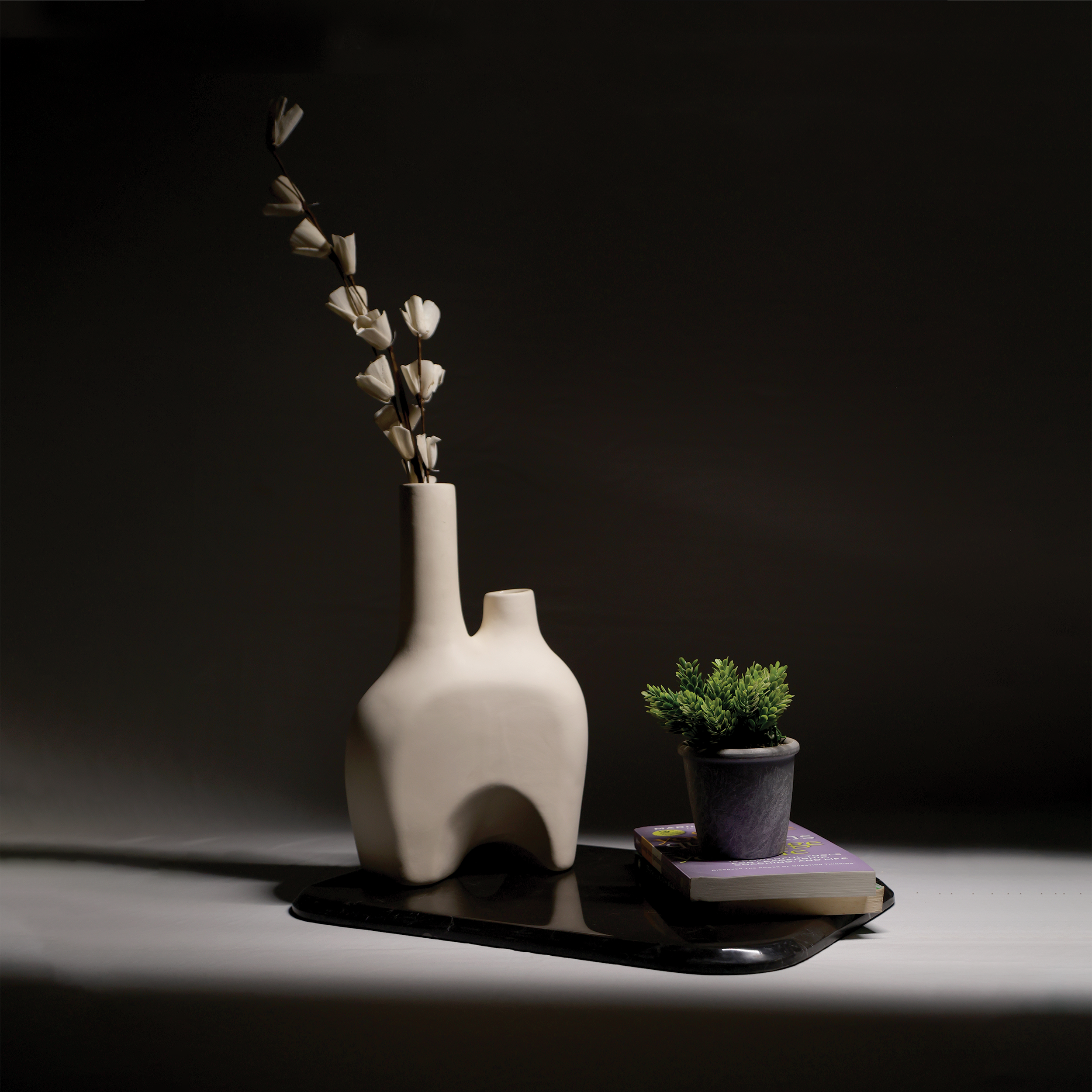 Solstice Ceramic Vase: The Handcrafted White Ascent of Modern Art