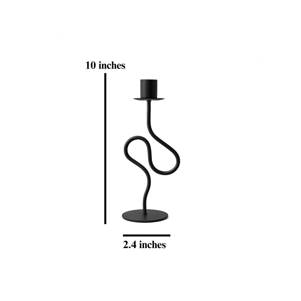 La Courbe Celeste Lumina – Elegant Wavy Candle Holder in Deep Onyx