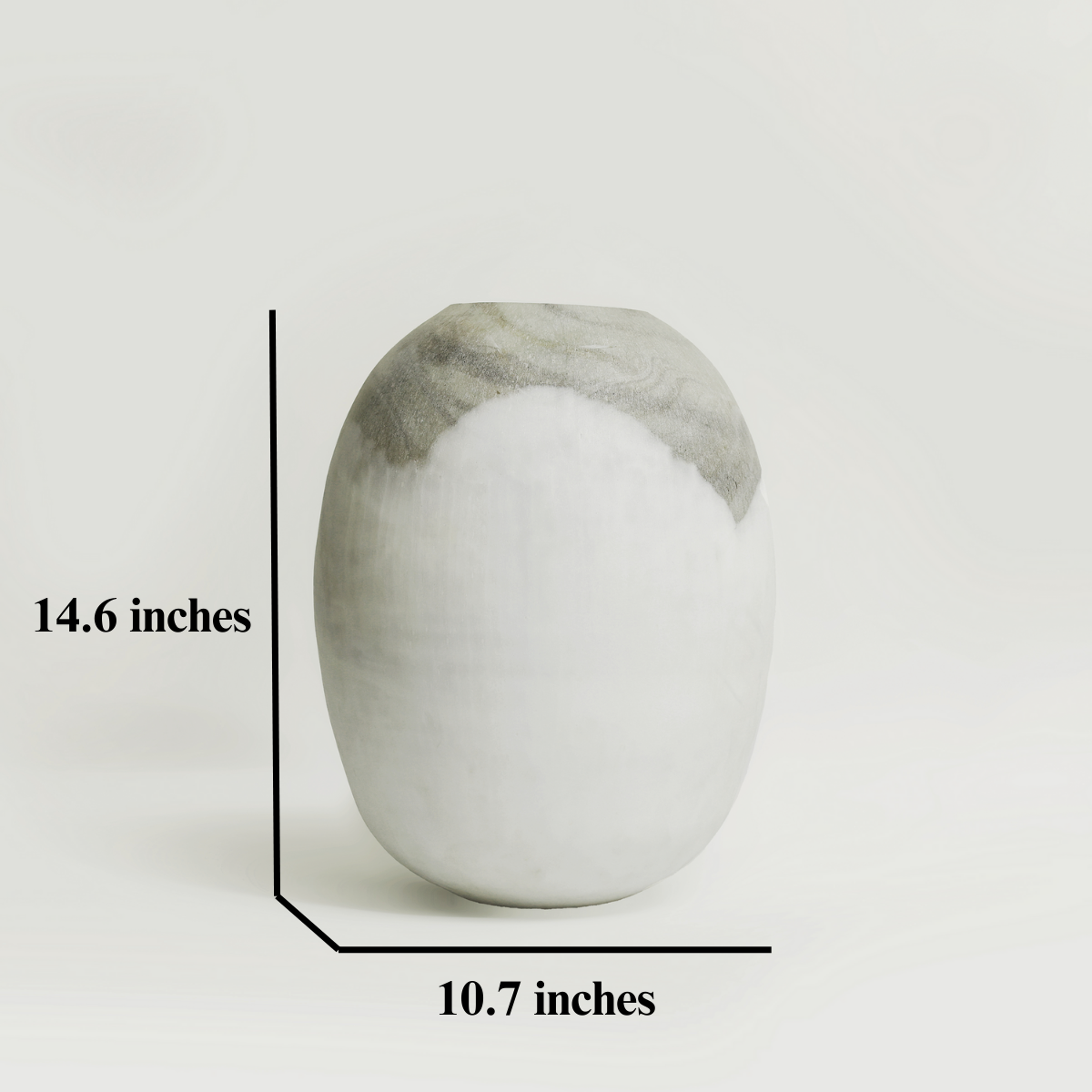 Moonstone: White and Grey Marbled Stone Minimalist Styled Glass Vase