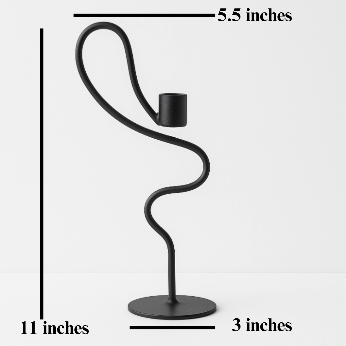 Rivulet Lumina – Flowing Curve Taper Stand in Deep Onyx