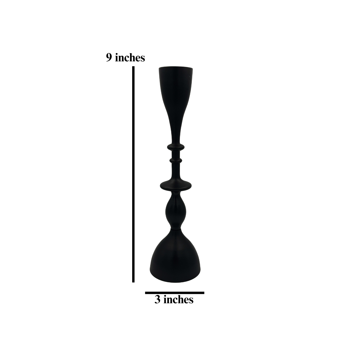 Facet Lumina – Modern Abstract Taper Stand in Midnight Hue (Large)