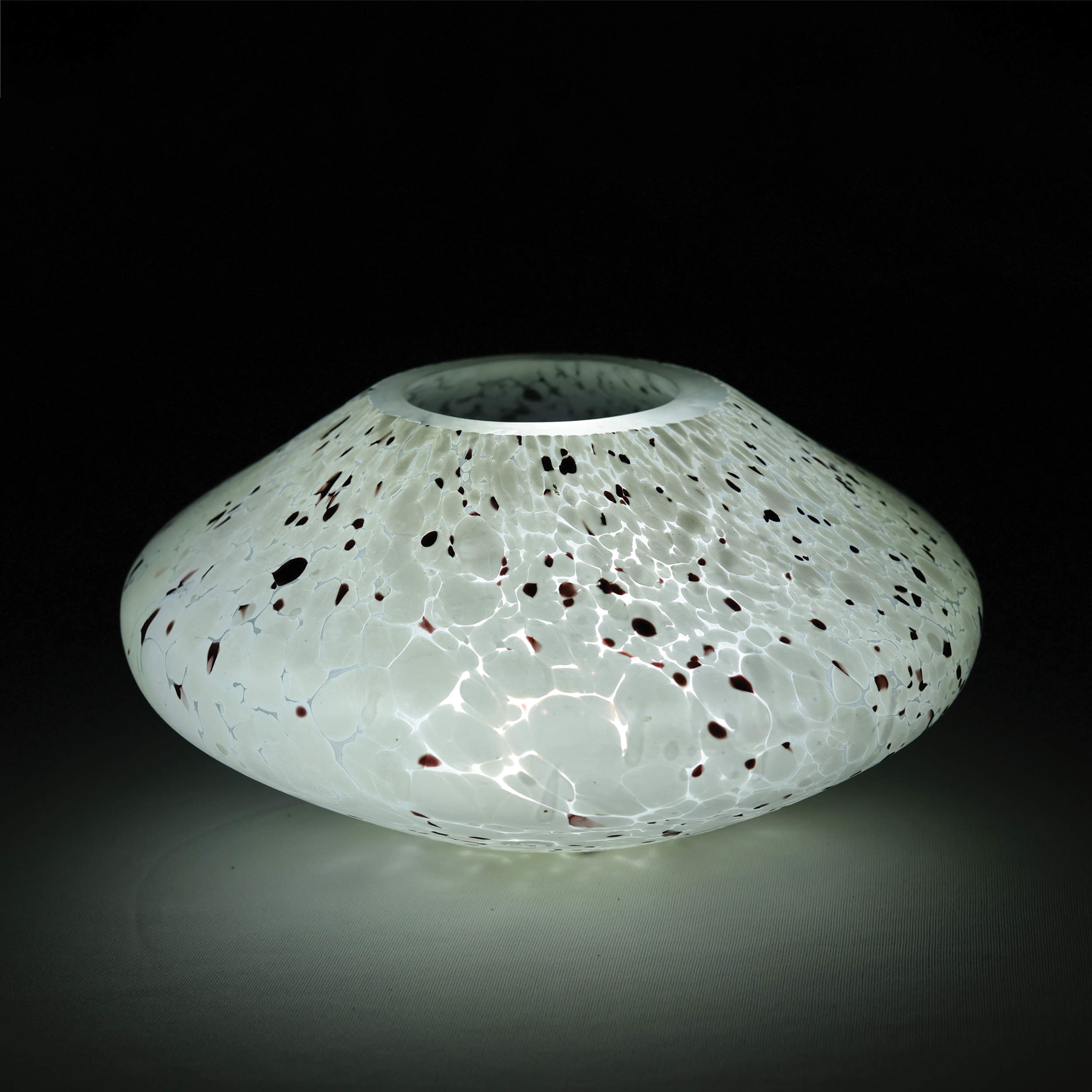 Andromeda: Galaxy White Spotted Minimalistic Reflective Celestial Glass Vase