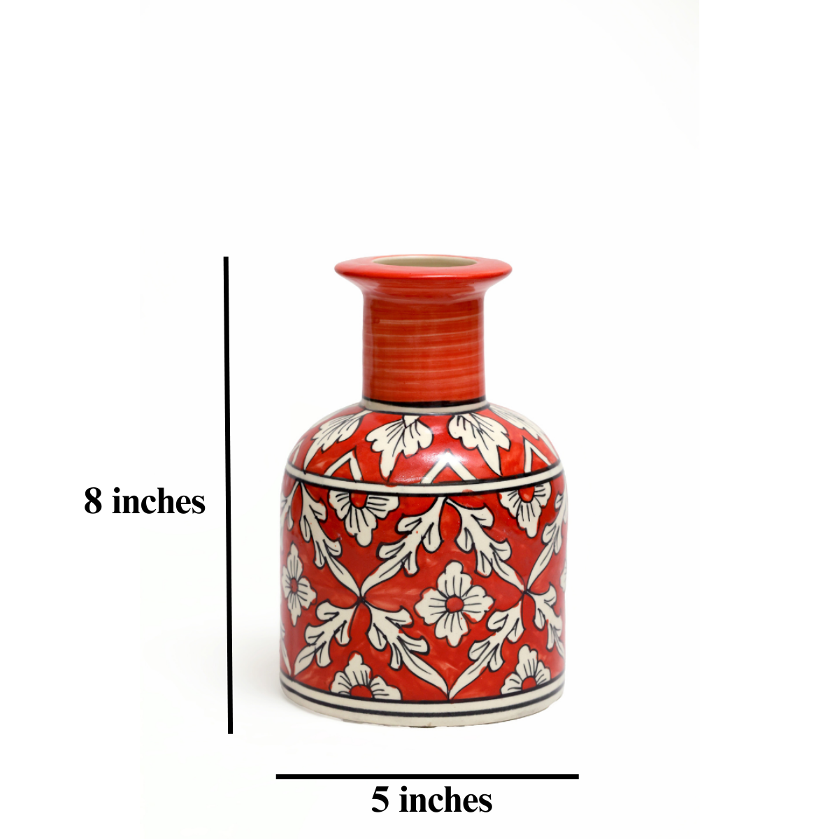 Zafrani Guldasta: A Testament of Mughal Artistry in Hand Painted Ceramic Vase