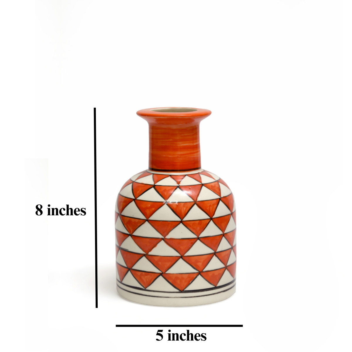Ruby: A Crimson Jaipur Pottery Hand Painted Ceramic Vase