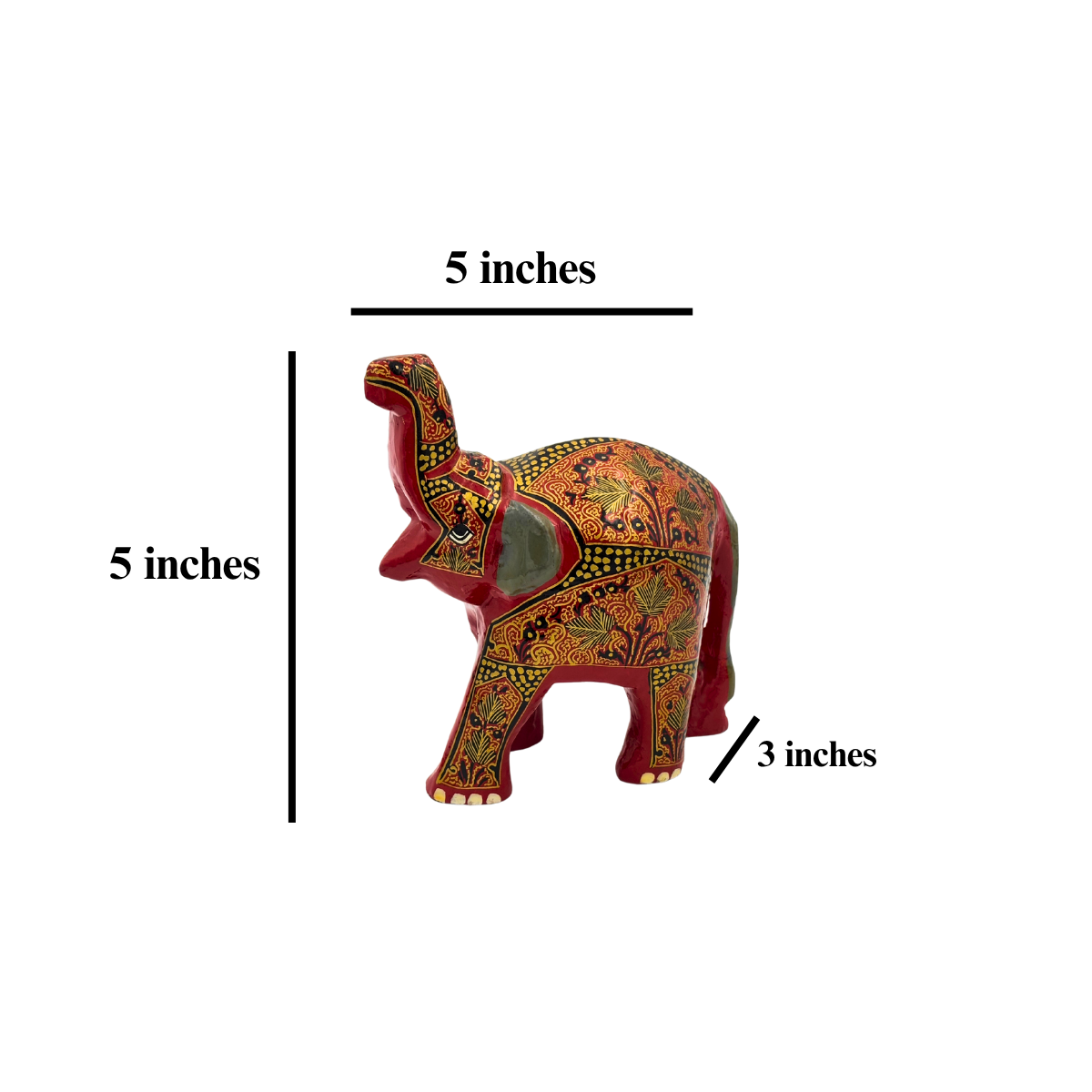 Sindoor: Mehraab-e-Gul Elephant Medium- The Fiery Splendor of Kashmiri Craft