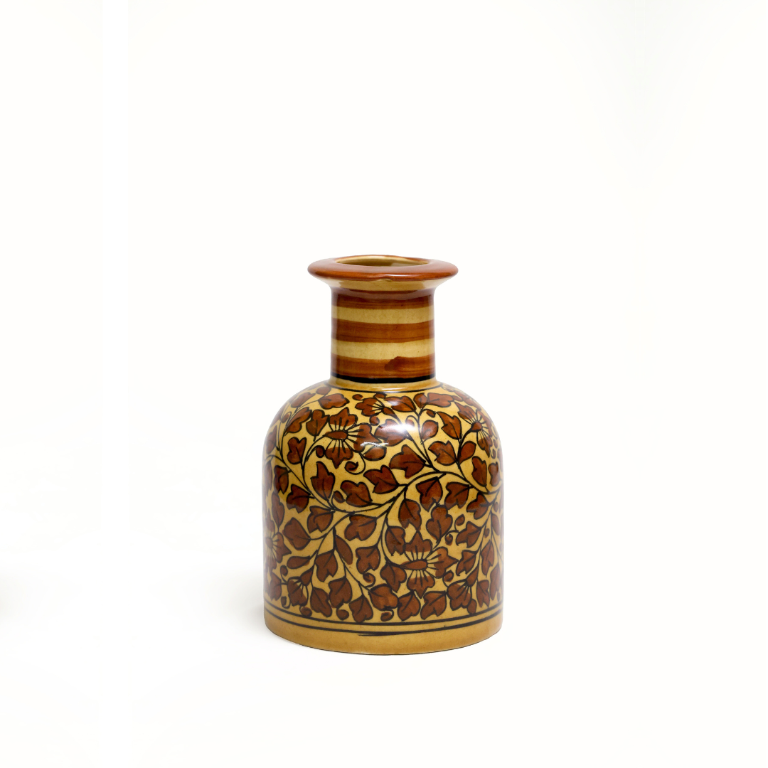 Noor-e-Barg Guldasta: A Testament of Mughal Artistry in Hand Painted Ceramic Vase