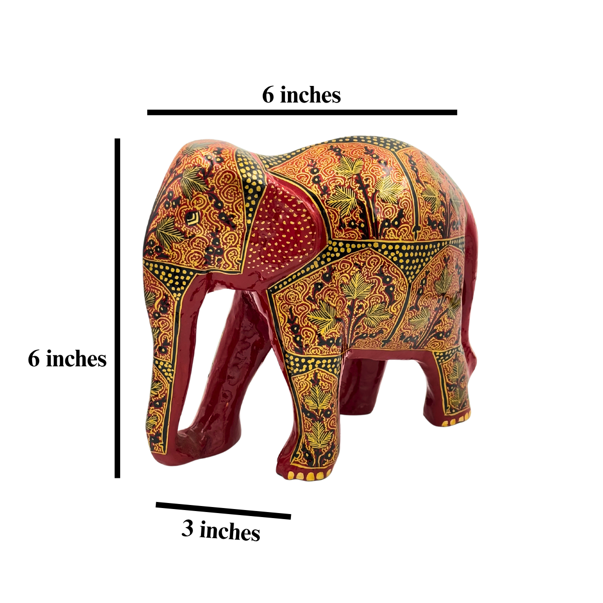 Sindoor: Mehraab-e-Gul Elephant Large- The Fiery Splendor of Kashmiri Craft