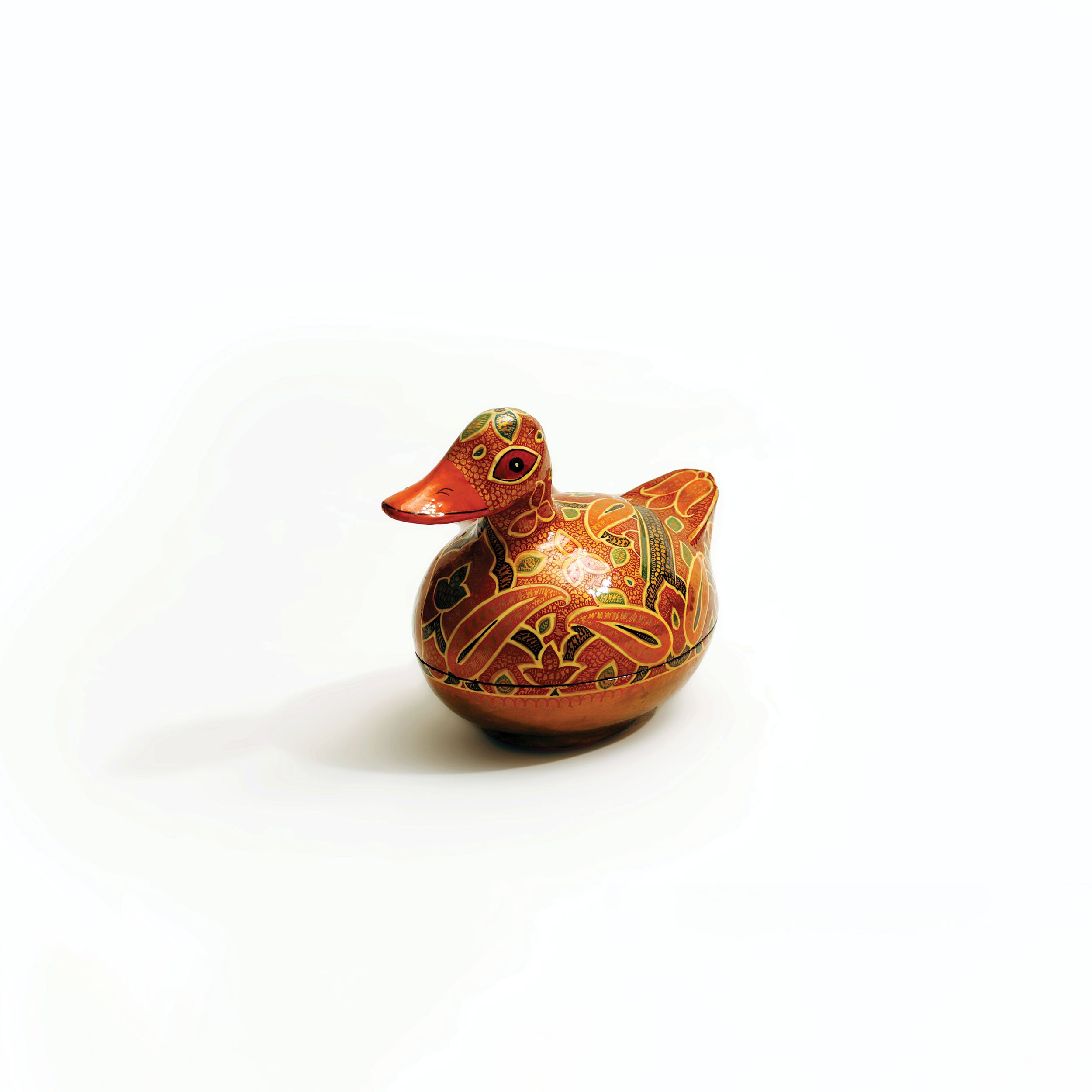 Sapphire: Roshan Saher Batakh - A duck shaped kashmiri trinket case.