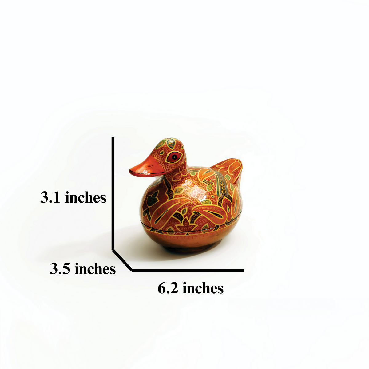 Sapphire: Roshan Saher Batakh - A duck shaped kashmiri trinket case.