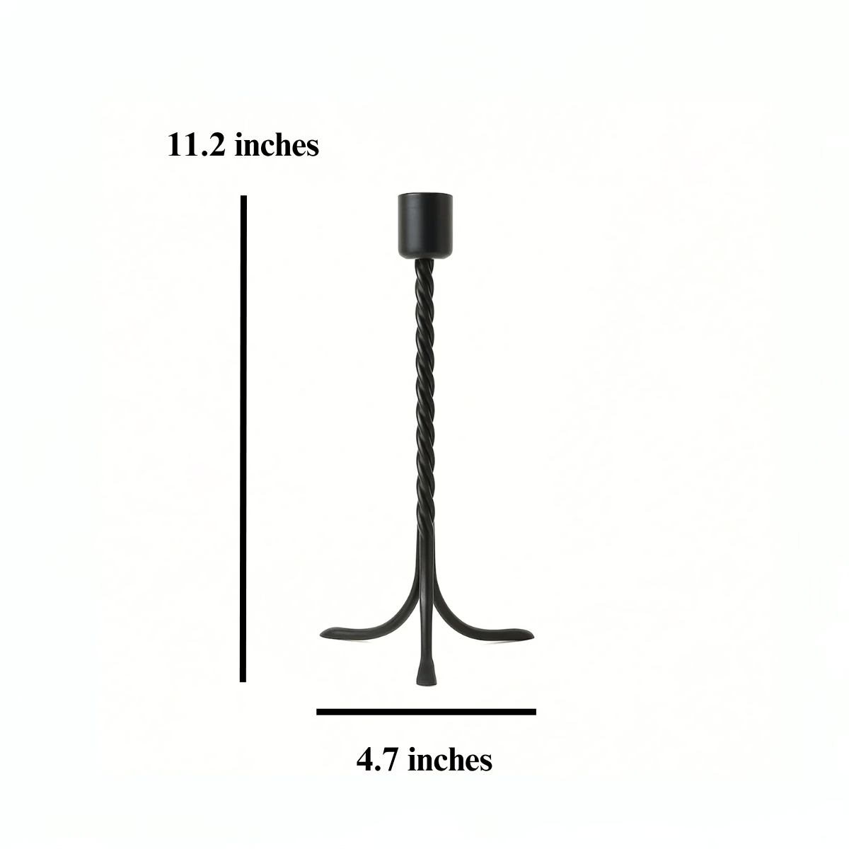 Solstice Spire – Twisted Metal Candle Holder in Deep Onyx