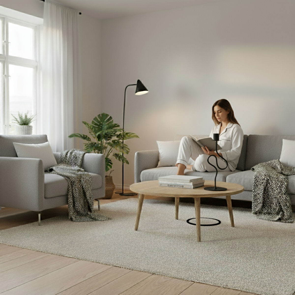 La Courbe Celeste Lumina – Elegant Wavy Candle Holder in Deep Onyx