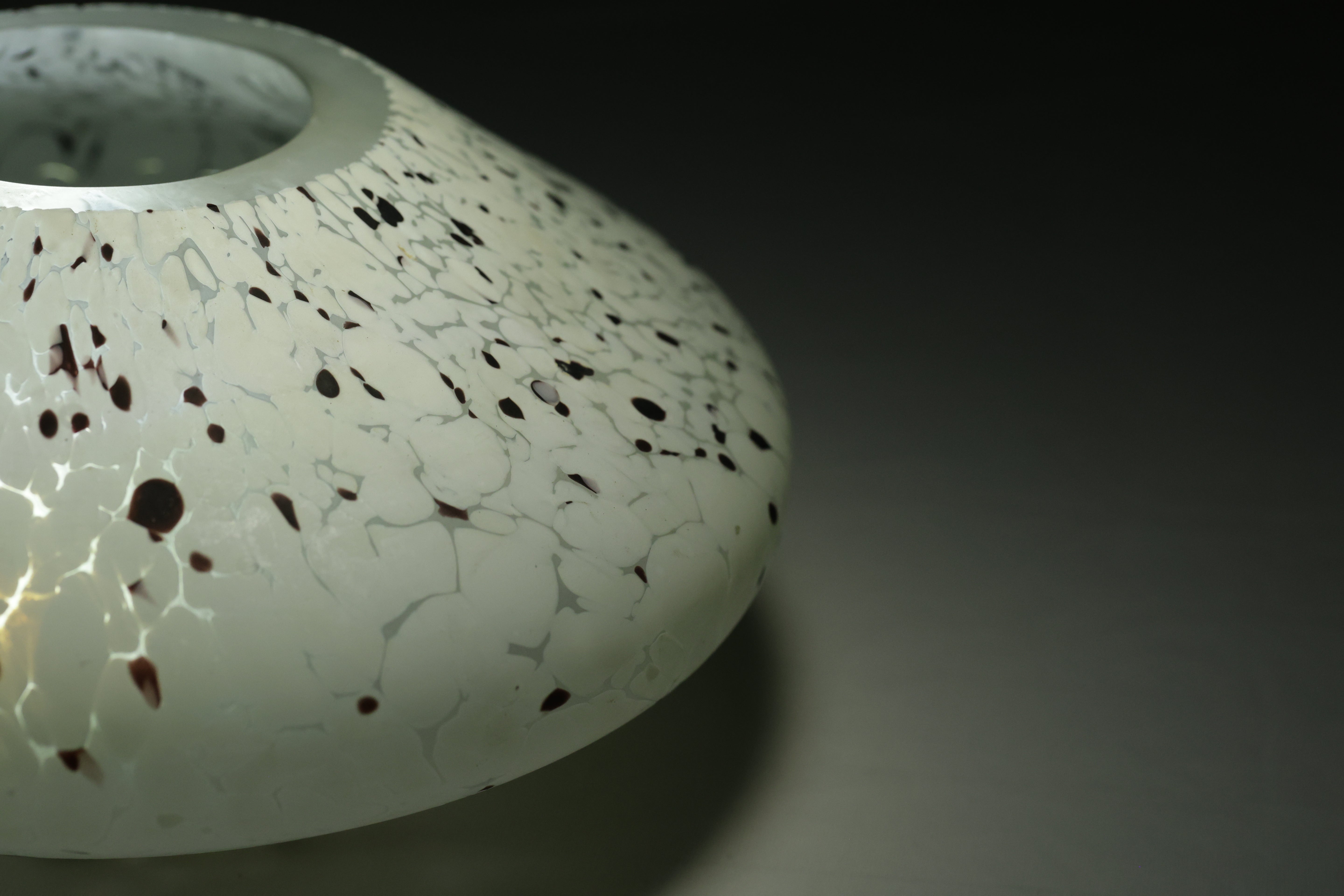 Andromeda: Galaxy White Spotted Minimalistic Reflective Celestial Glass Vase