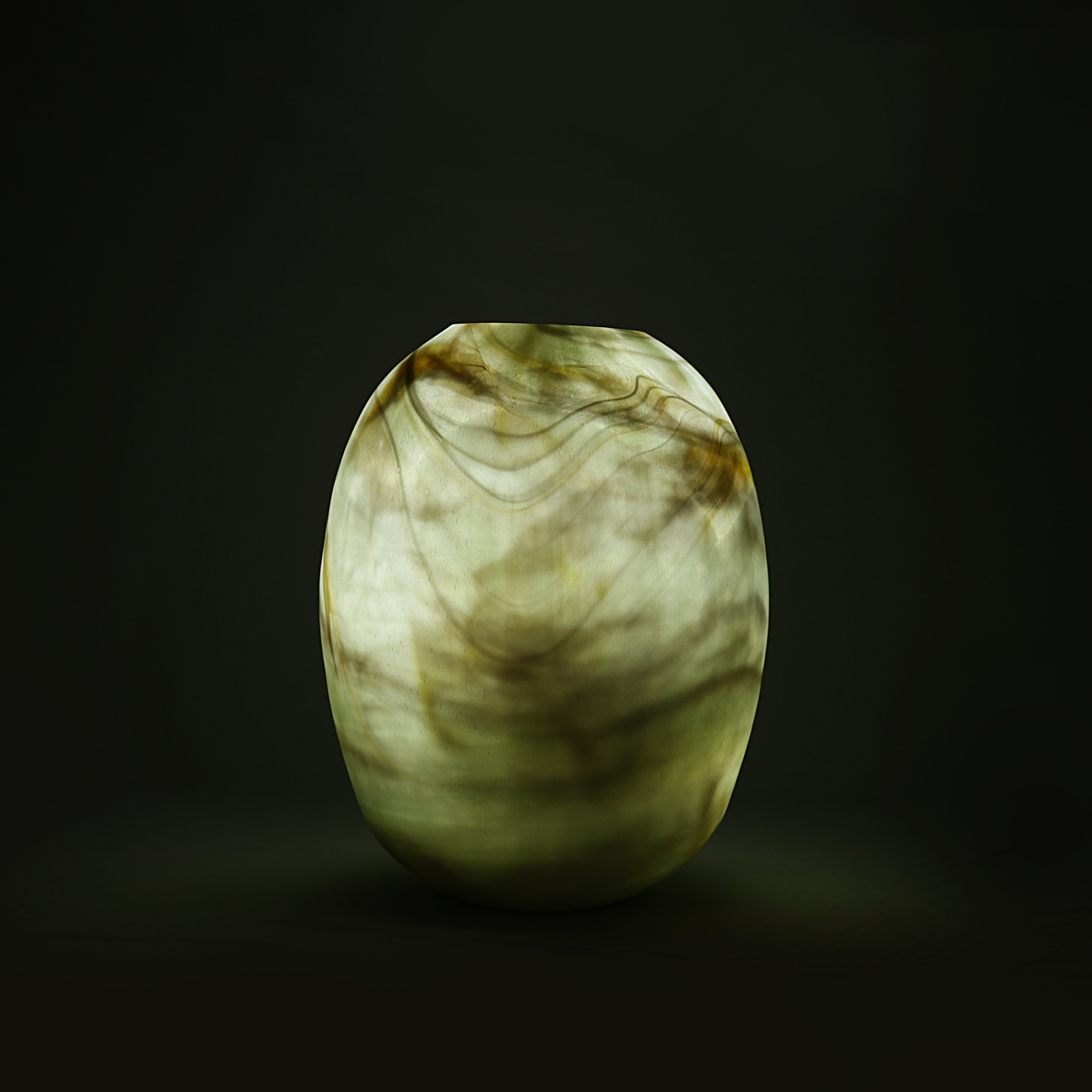 Moonstone: White and Grey Marbled Stone Minimalist Styled Glass Vase