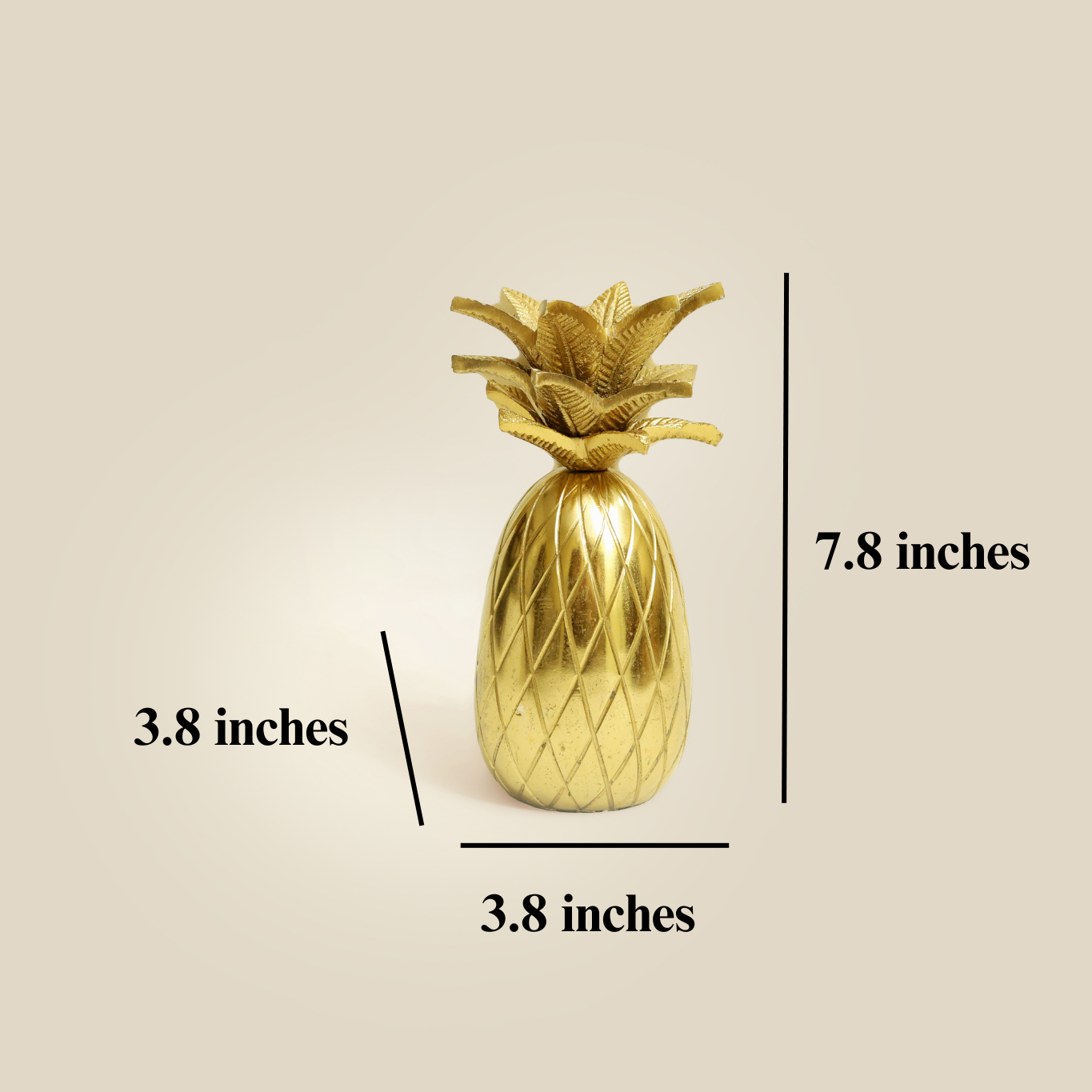 Sunburst: Tropical Gold (Set of 2) - Contemporary Pineapple shaped Metal Table Accent cum Candle Stand