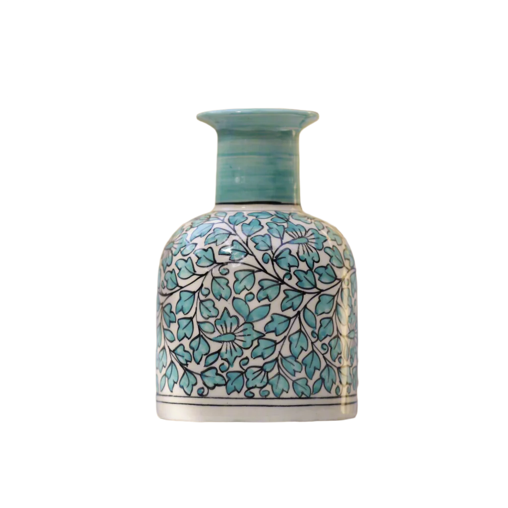 Noor-e-Barg Guldasta: A Testament of Mughal Artistry in Hand Painted Ceramic Vase