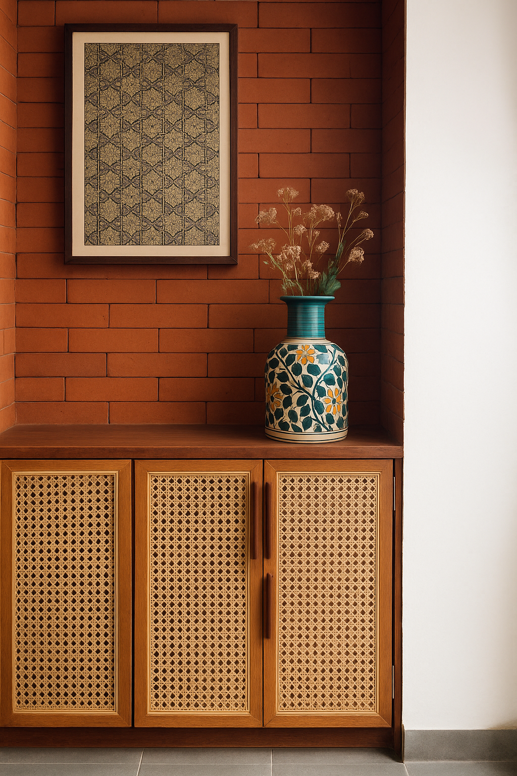 Noor-e-Barg Guldasta: A Testament of Mughal Artistry in Hand Painted Ceramic Vase