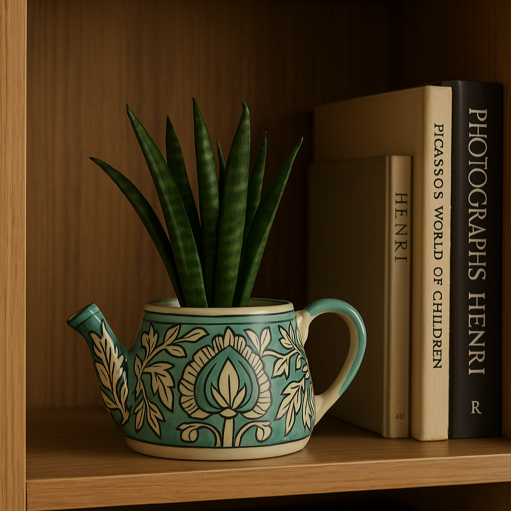 Ketli: Stylish Jaipur Pottery Small Table Top Pot in Ceramic