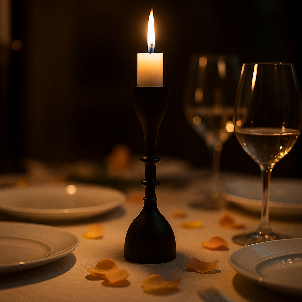 Formé Lumina – Classic Spindle Candle Holder in Midnight Hue (Small)