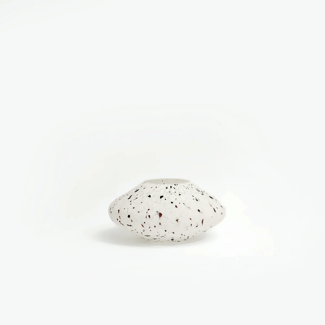 Andromeda: Galaxy White Spotted Minimalistic Reflective Celestial Glass Vase