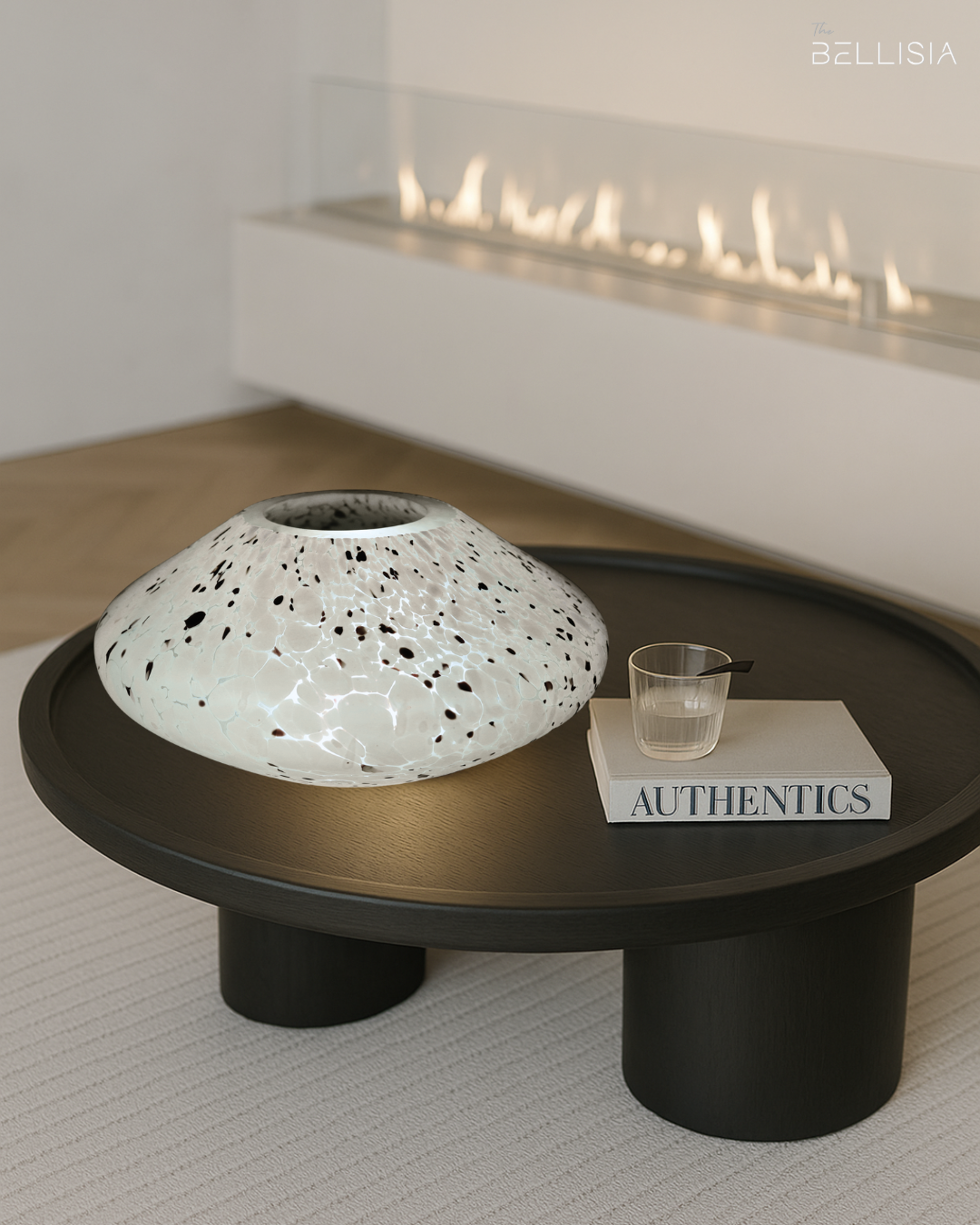 Andromeda: Galaxy White Spotted Minimalistic Reflective Celestial Glass Vase