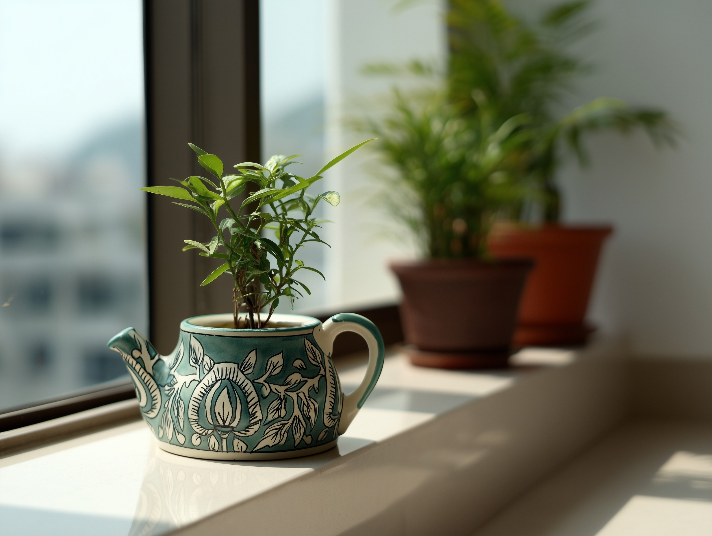 Ketli: Stylish Jaipur Pottery Small Table Top Pot in Ceramic