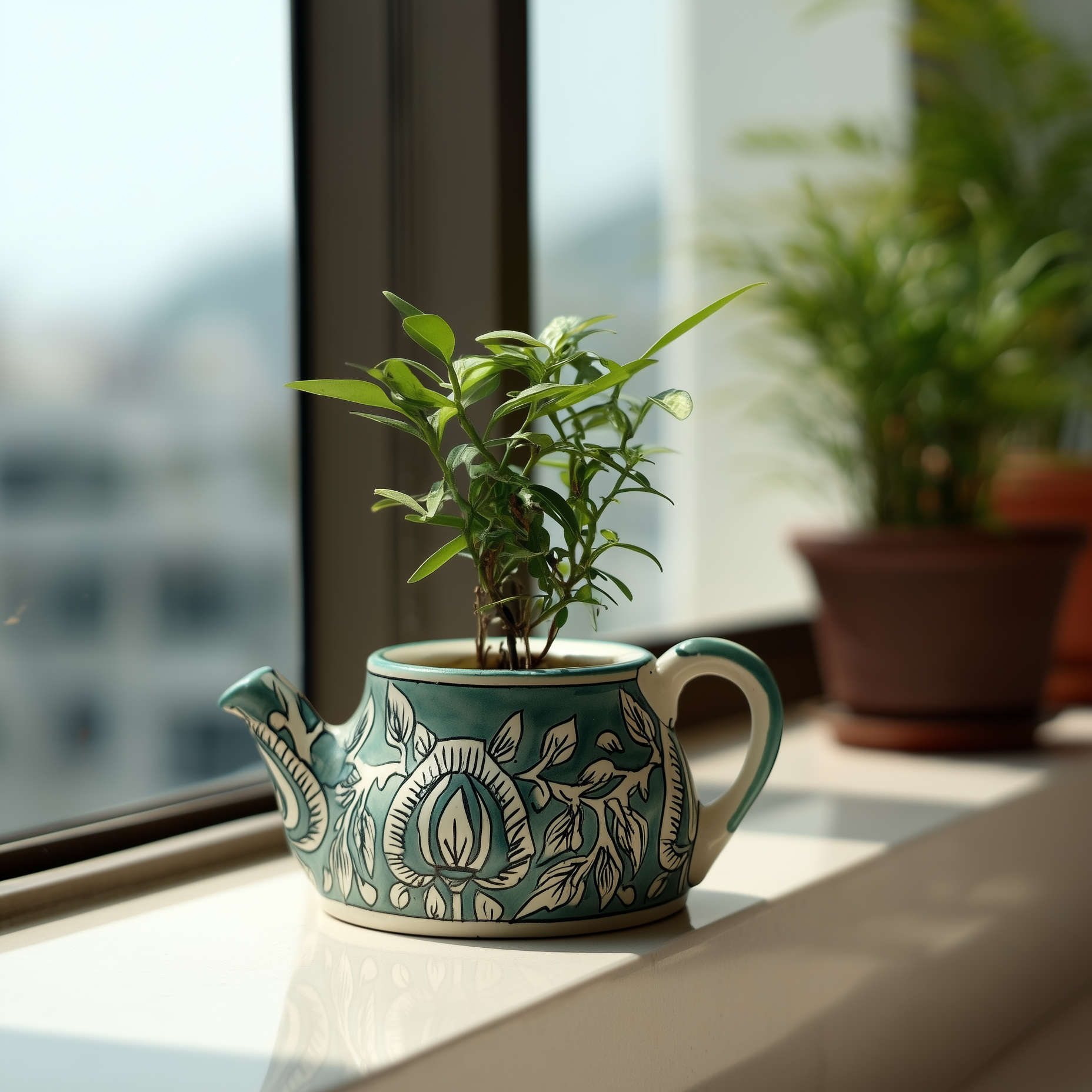 Ketli: Stylish Jaipur Pottery Small Table Top Pot in Ceramic