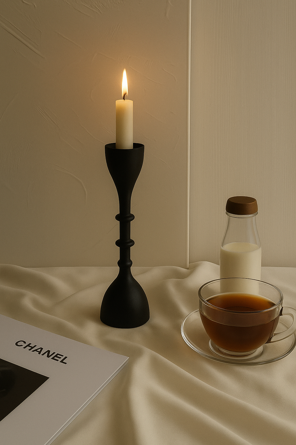 Formé Lumina – Classic Spindle Candle Holder in Midnight Hue (Small)