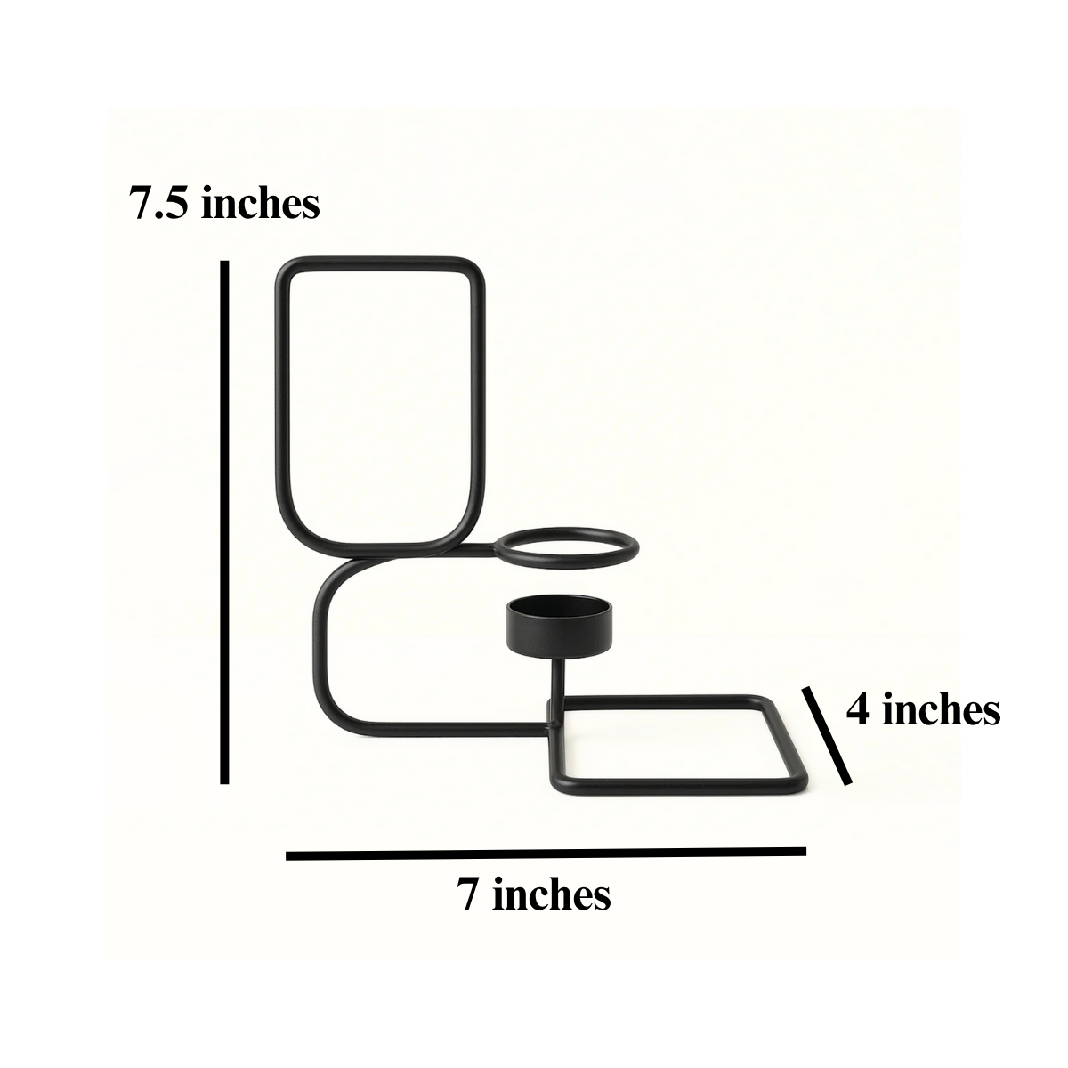 Architectural Glow – Contemporary Frame Candle Holder in Midnight Finish