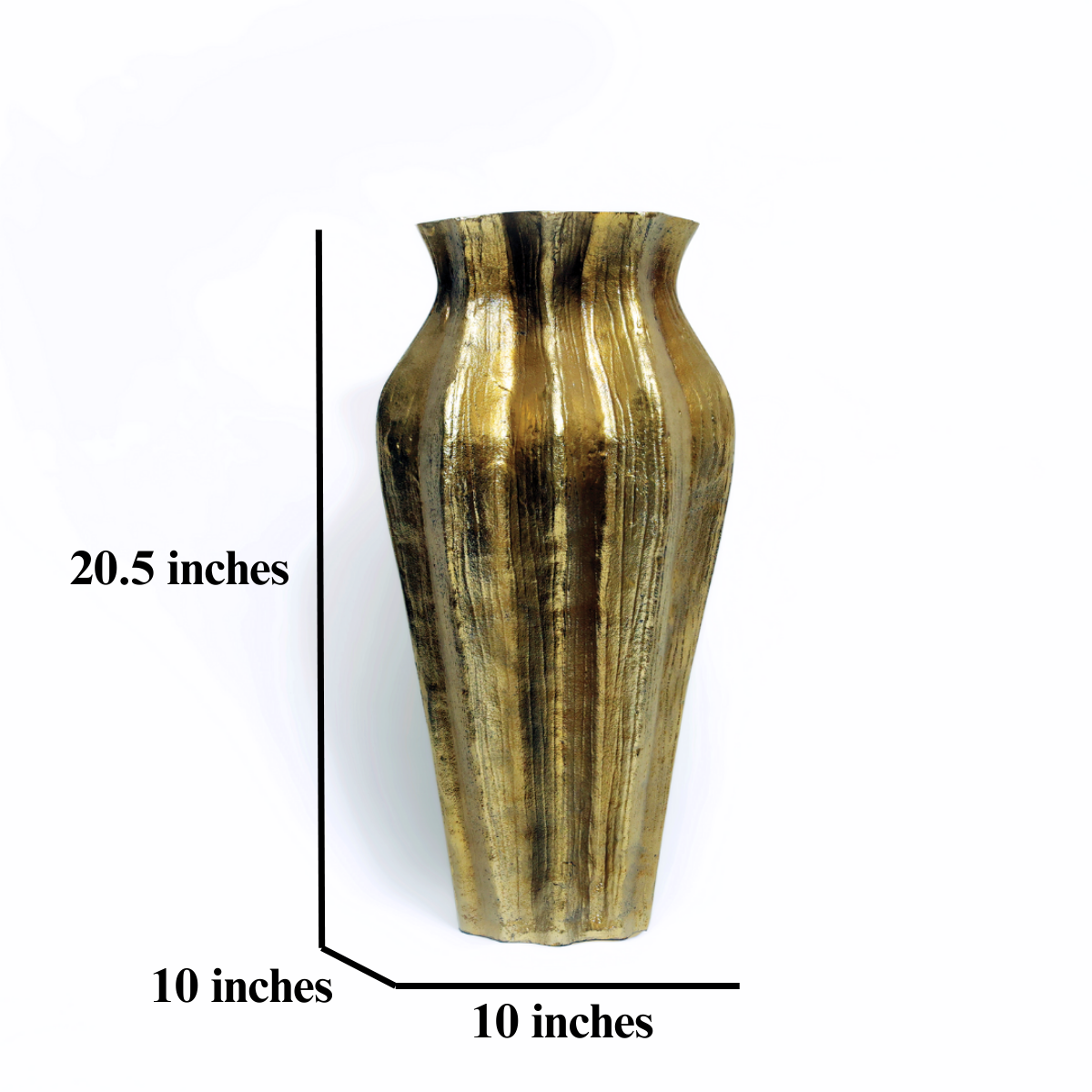 Aurum:  A Modern Echo of Ancient Grandeur in Gold Finish Neoclassical Floor Metal Vase