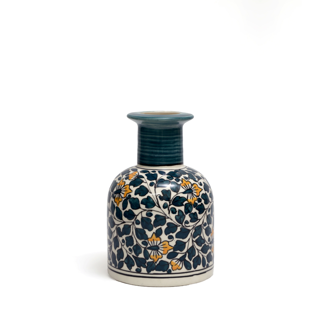 Noor-e-Barg Guldasta: A Testament of Mughal Artistry in Hand Painted Ceramic Vase