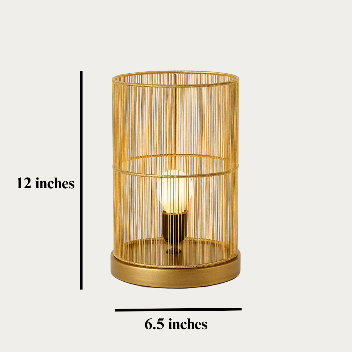 Soleil Halo – Handwoven Wire Table Lamp in Golden Finish