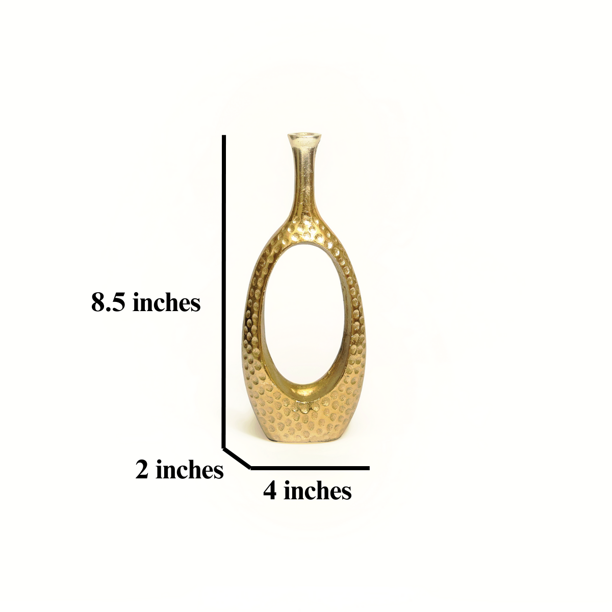 Ember: A Petite Golden Metal Vase in Minimalist Neoclassical style - Warmth Sculpted in Golden Light.