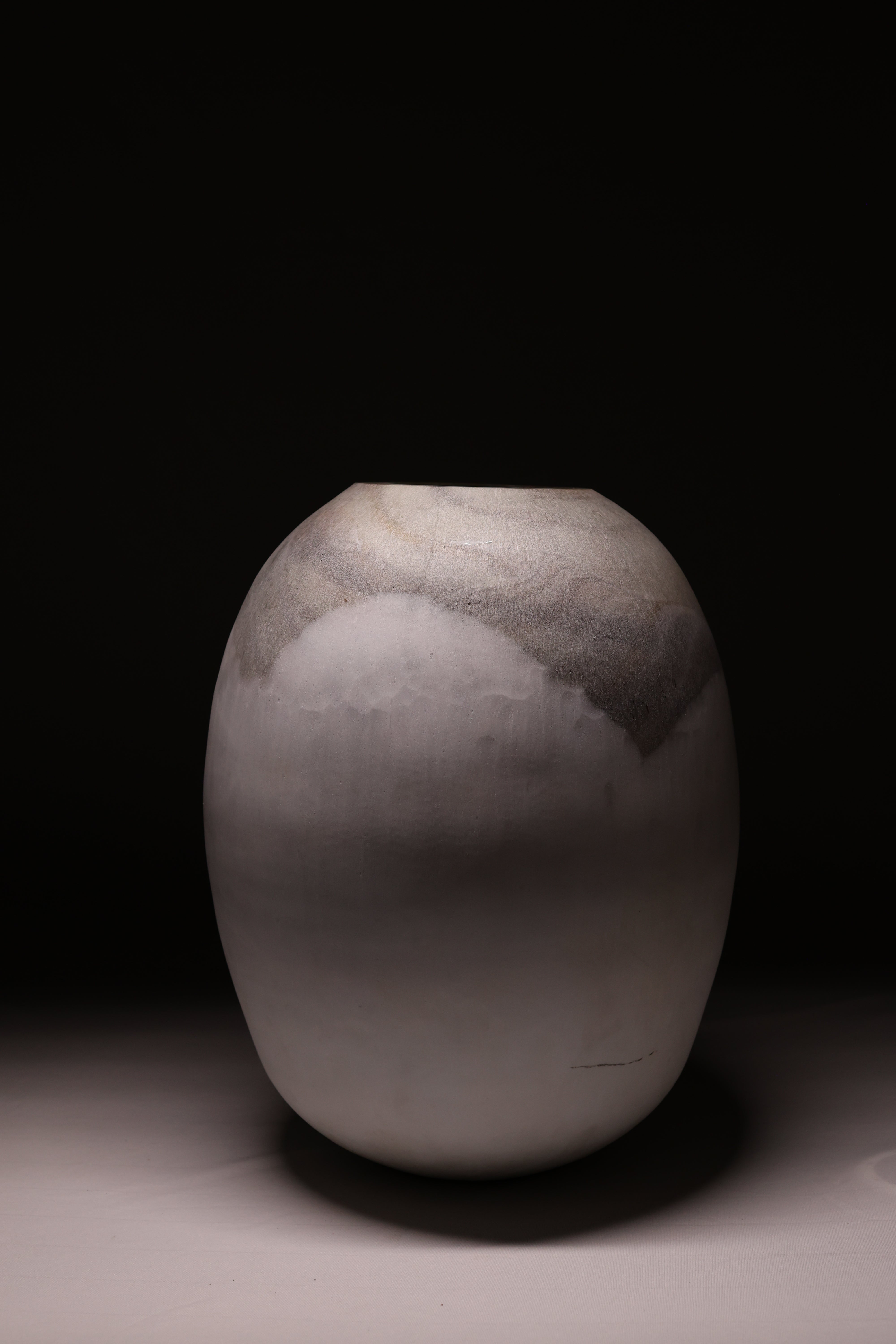 Moonstone: White and Grey Marbled Stone Minimalist Styled Glass Vase