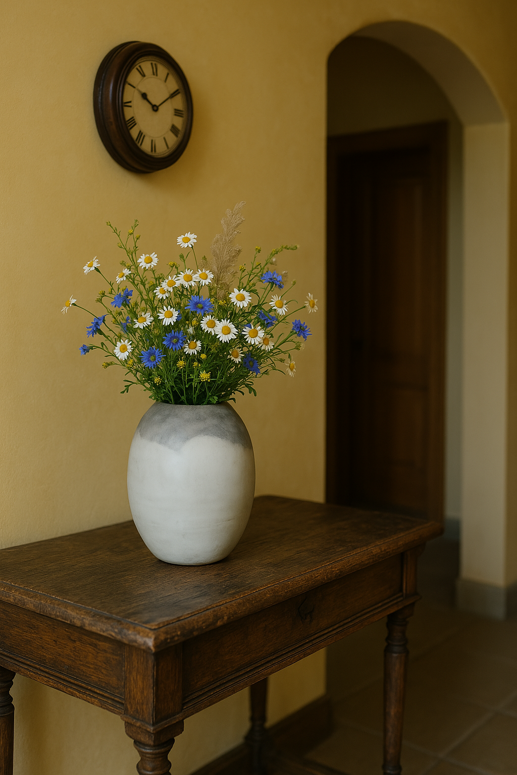 Moonstone: White and Grey Marbled Stone Minimalist Styled Glass Vase