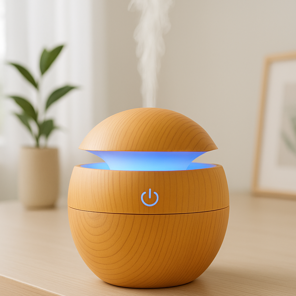 Zenwood Aura Diffuser – Nature's Calm, Illuminated by Light