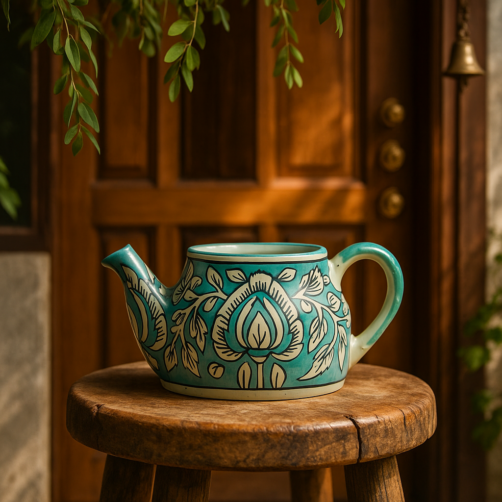 Ketli: Stylish Jaipur Pottery Small Table Top Pot in Ceramic