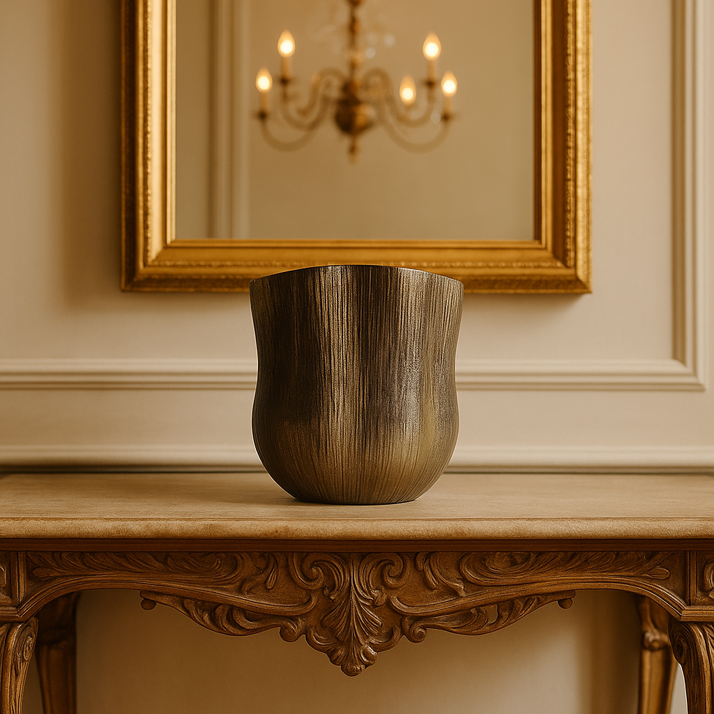 Aura – Ancient Radiant Vase with Bronzed Striated Finish