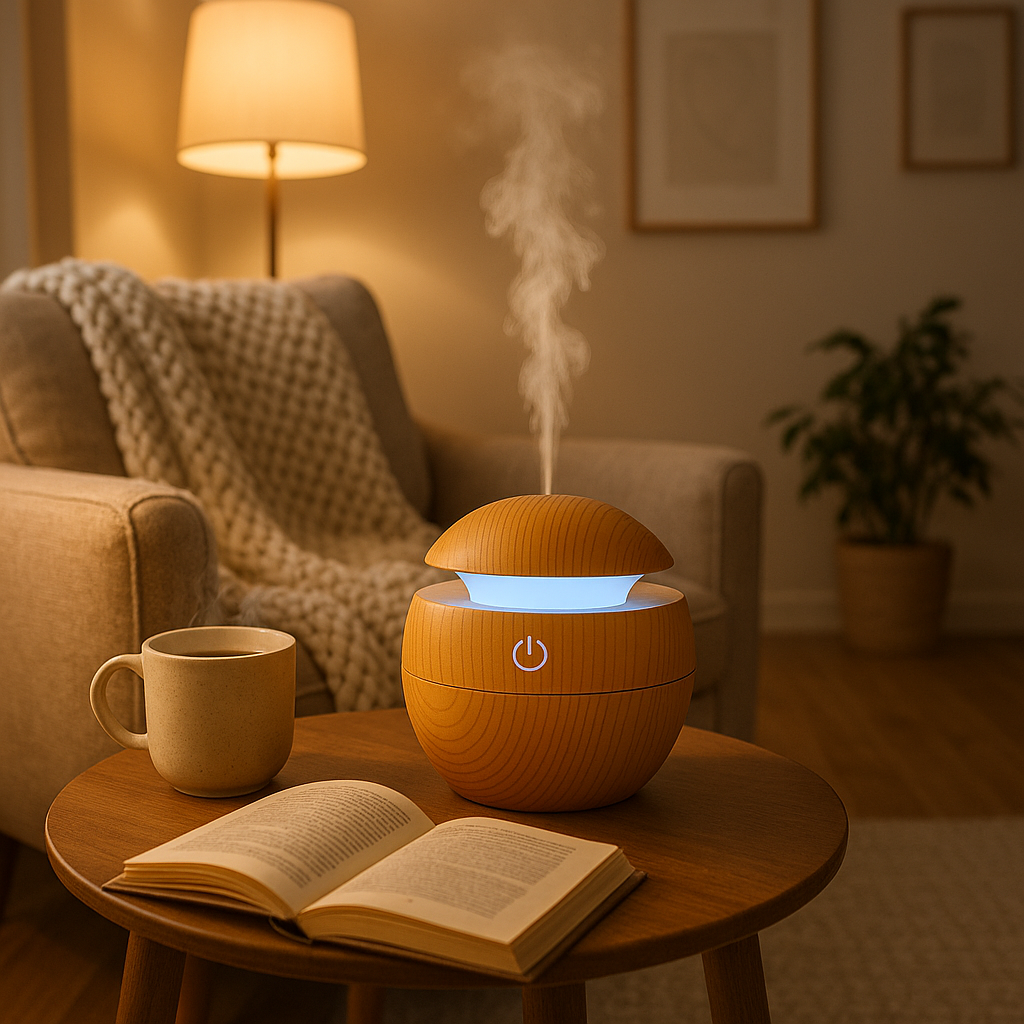 Zenwood Aura Diffuser – Nature's Calm, Illuminated by Light