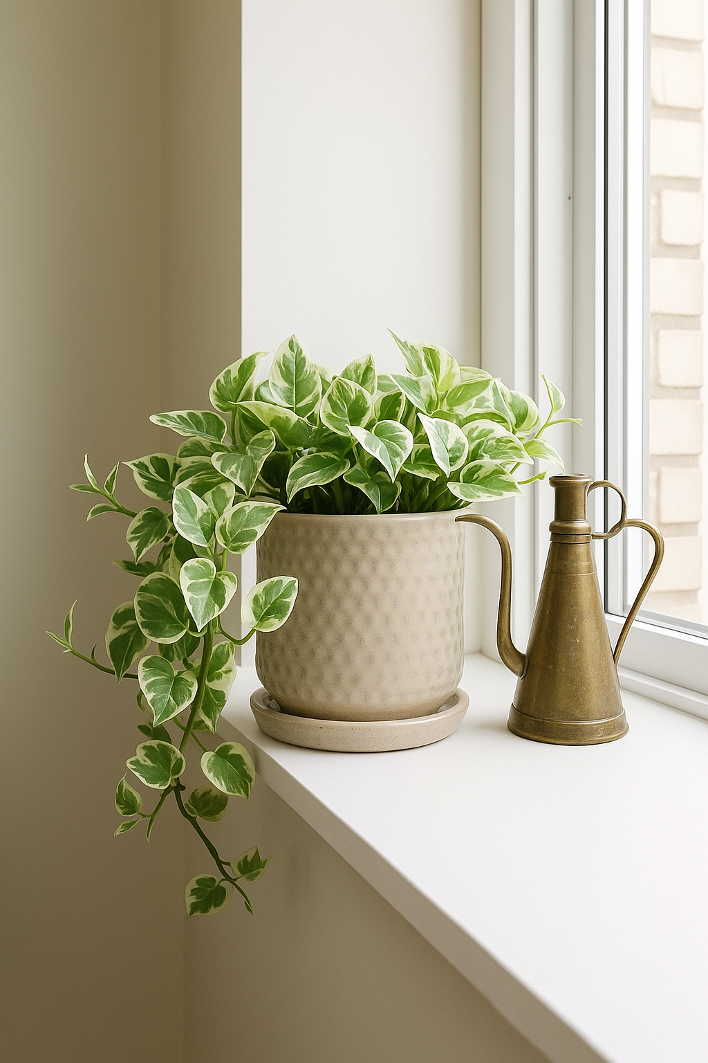 Dottie Planter: Tiny Table Top Pearly White Ceramic Dotted Planter