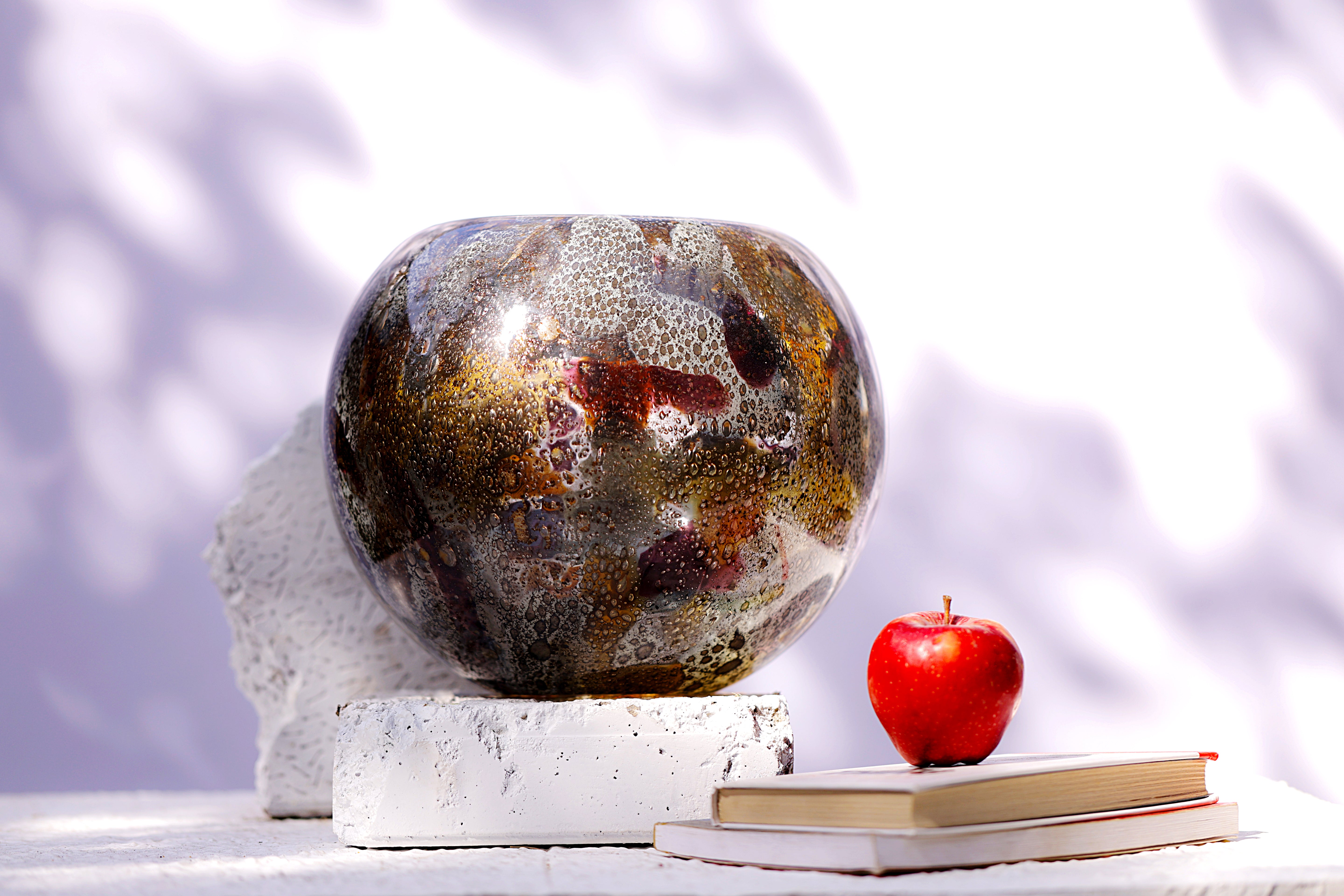 Nebula: Multicolour Tinted Minimalistic Reflective Glass Vase - A Cosmic Explosion