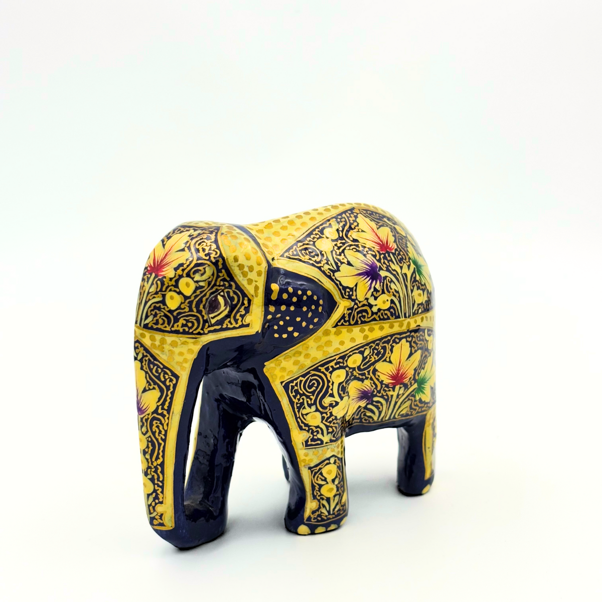 Zenith: Naqash-e-Gul Elephant Small - A Kaleidoscope of Kashmiri Artistry.