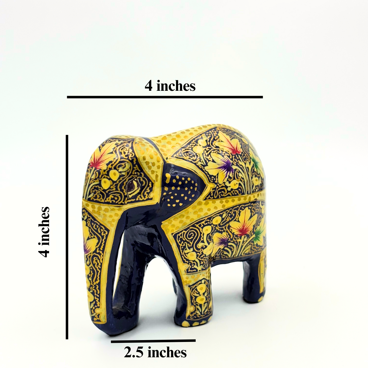 Zenith: Naqash-e-Gul Elephant Small - A Kaleidoscope of Kashmiri Artistry.