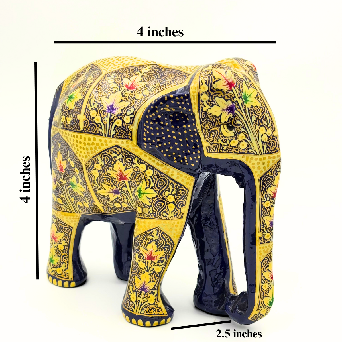 Zenith: Naqash-e-Gul Elephant Large - A Kaleidoscope of Kashmiri Artistry.