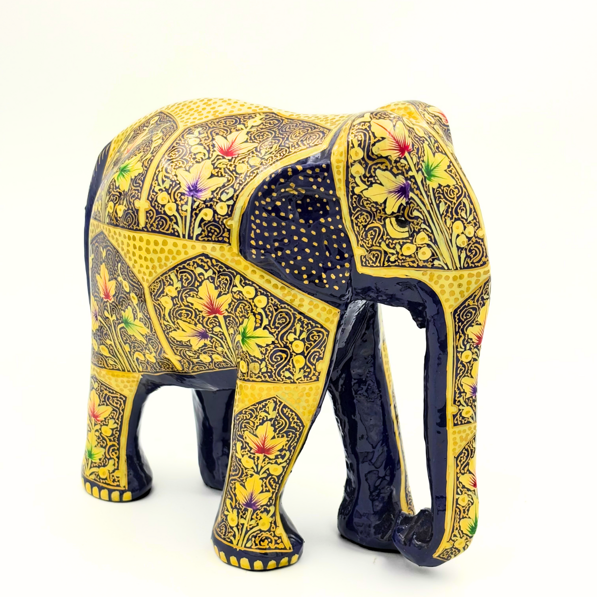 Zenith: Naqash-e-Gul Elephant Large - A Kaleidoscope of Kashmiri Artistry.