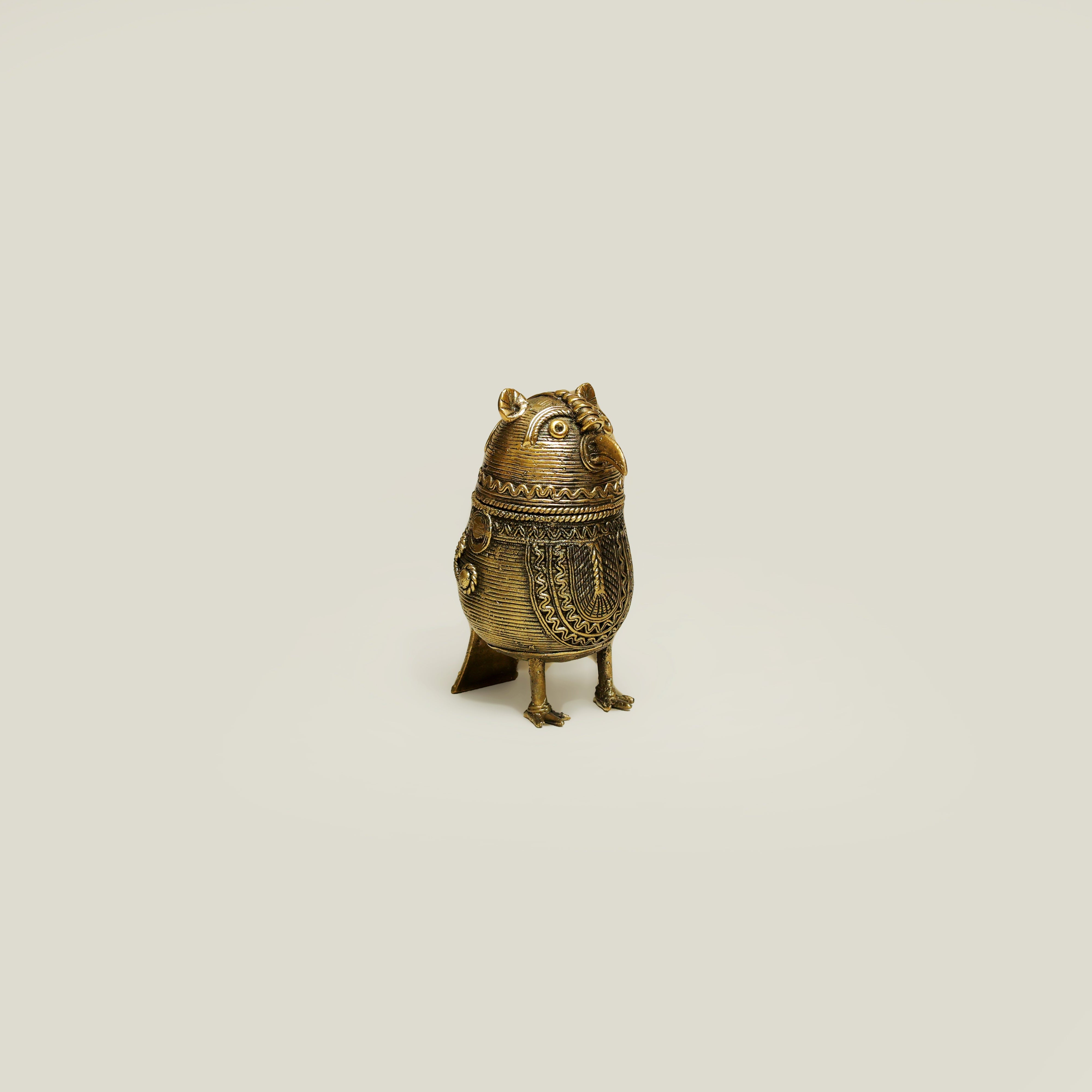 Athena's Treasury: A Dhokra Brass Trinket Owl
