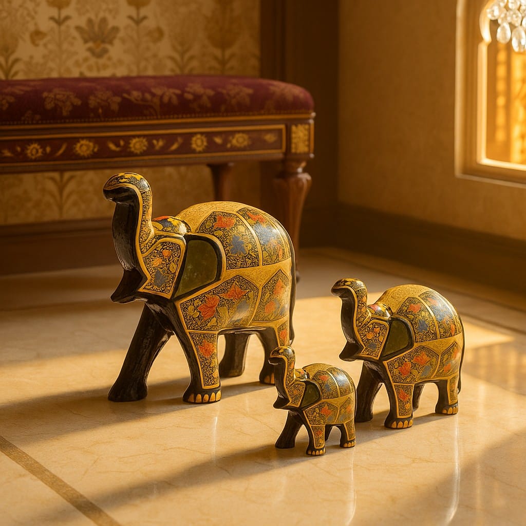 Afsana: Gulistan-e-Shab Elephant (Set of 3) - The Soulful Story of Blooms from the Night's Canvas