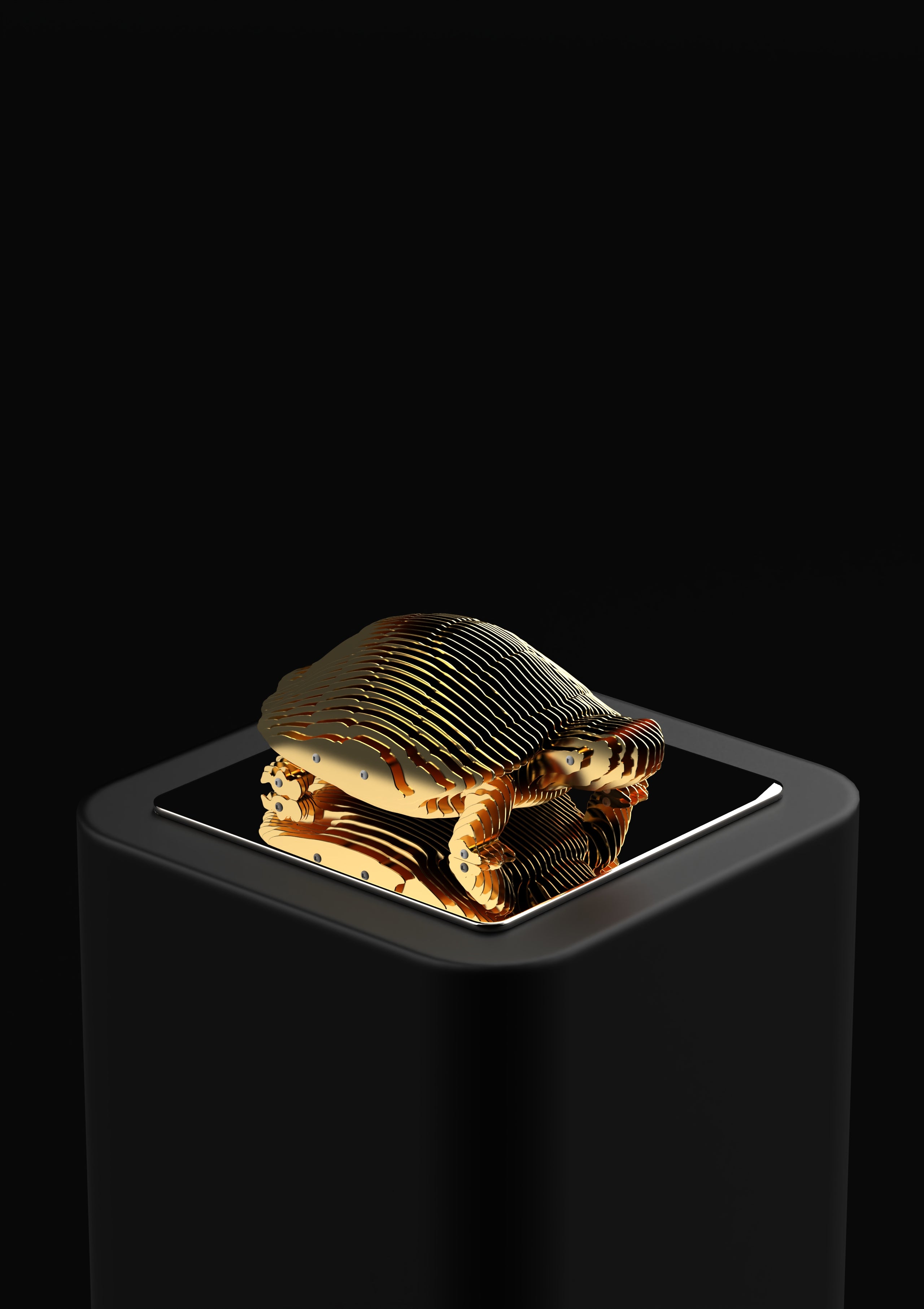 Jade – Golden Turtle Illusion Sculpture
